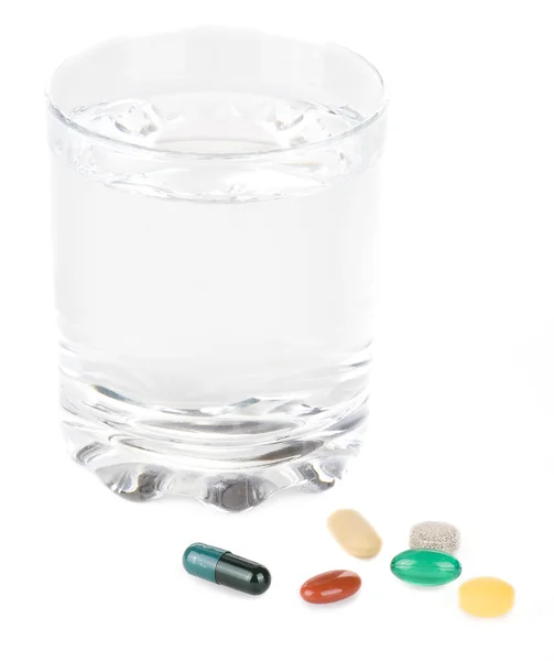 Píldoras con cristales de agua Imagen De Stock