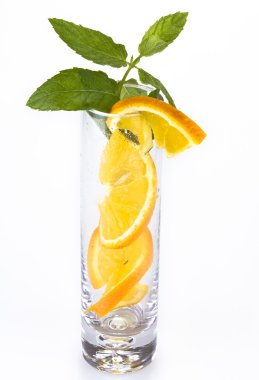 Slices of orange in the glass