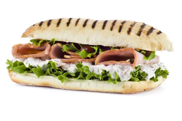 Šunkový a zeleninový sendvič — Stock fotografie