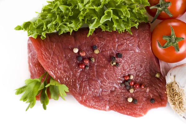 Nötkött steka biff med grönsaker — Stockfoto