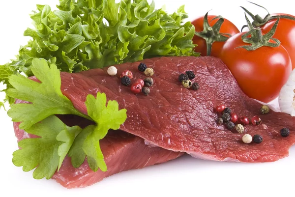 쇠고기 스테이크와 야채 튀김 — 스톡 사진