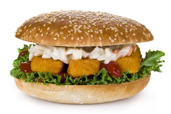 Pesce dita hamburger — Foto Stock