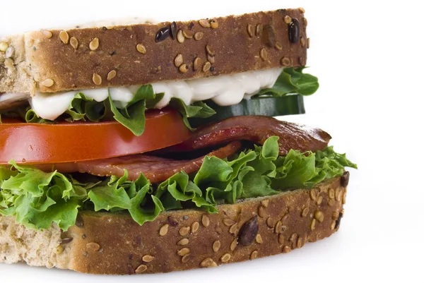 Domuz eti ve sebze sandviç — Stok fotoğraf
