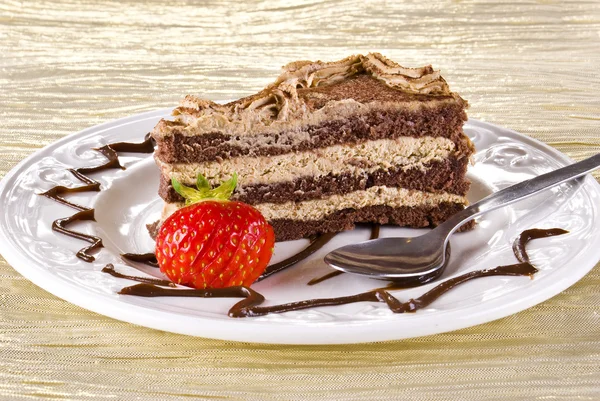 Tiramisu cakewith strawberry — Stock Photo, Image