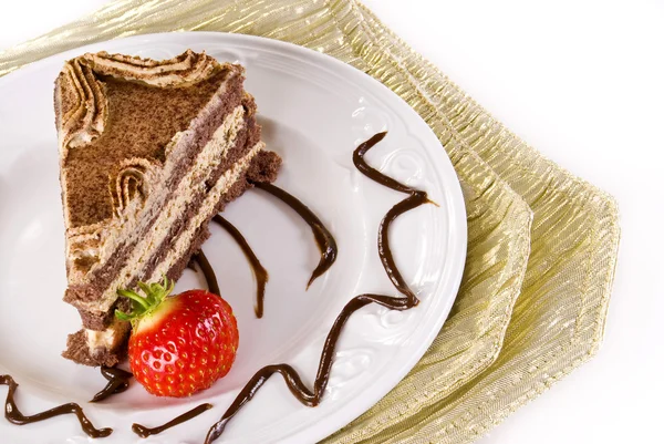 Tiramisu cake with strawberry — Stock Photo, Image