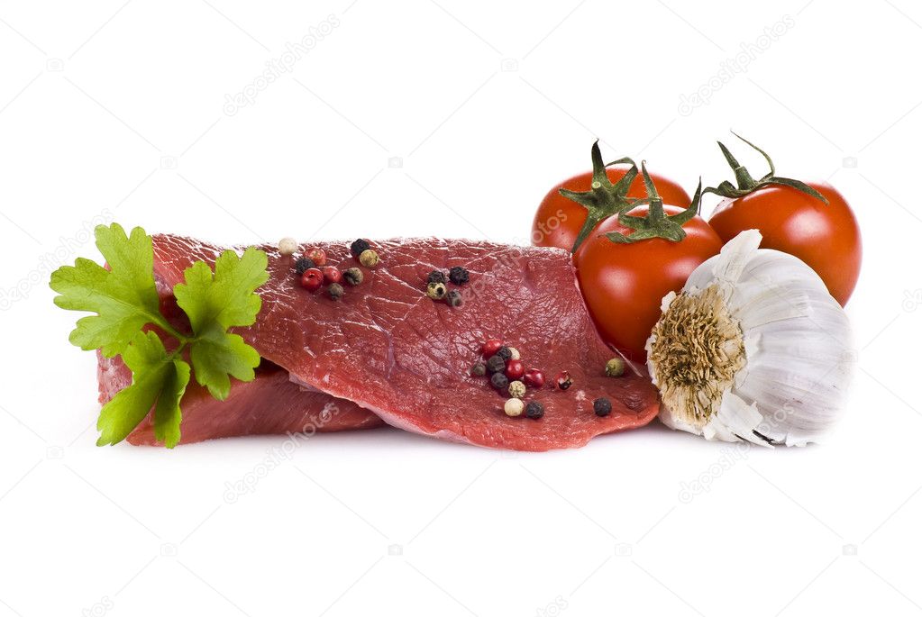 Beef frying steak with vegetables