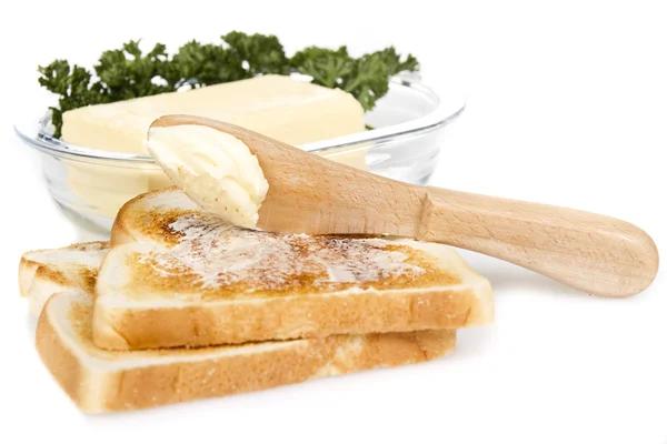 Toast en boter — Stockfoto