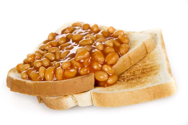 Pečené fazole na toasty — Stock fotografie
