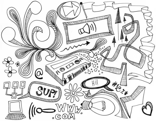 Véletlenszerű doodles - kézi rajzok — Stock Fotó
