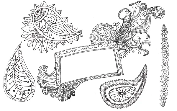Ręcznie rysowane paisleys — Zdjęcie stockowe