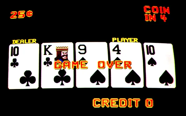 Videó póker gép képernyő. szerencsejáték — Stock Fotó