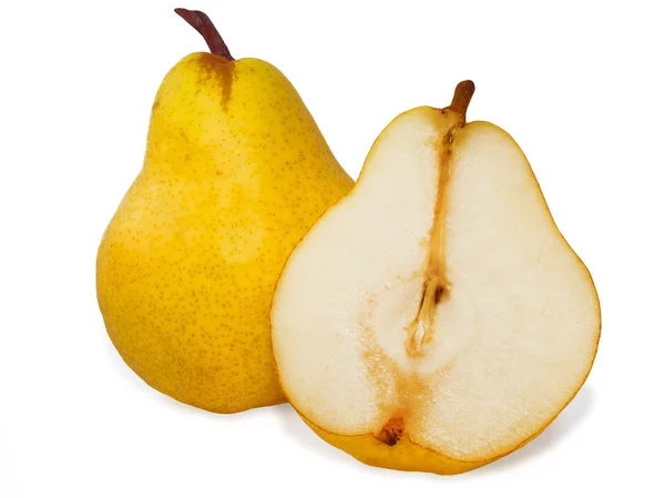 Gele peren op een witte achtergrond — Stockfoto