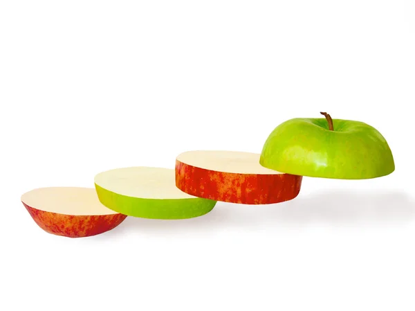 Merdiven--dan elma dilim — Stok fotoğraf