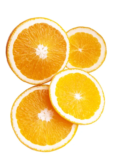 Rebanadas de marrón naranja sobre un fondo blanco. Aislado — Foto de Stock