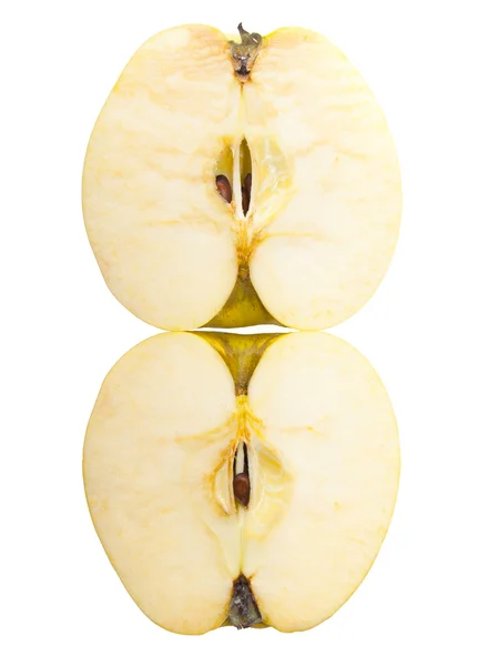 Две половины яблока — стоковое фото
