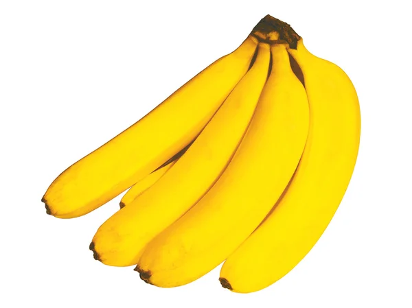 Δέσμη μπανανών σε λευκό φόντο — Φωτογραφία Αρχείου