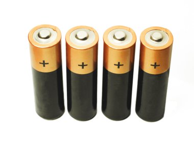 Four batteries on a white background clipart