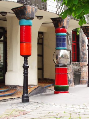 Urban landscape. Hundertwasser Hous clipart