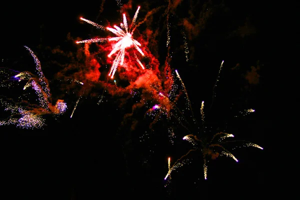 Fuochi d'artificio nel cielo notturno — Foto Stock