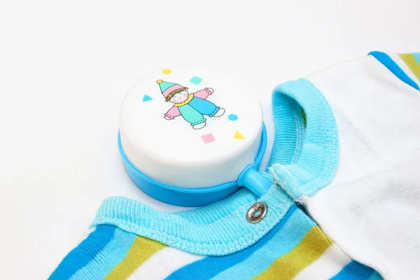 Baby cloth with baby toy — Stock Photo, Image