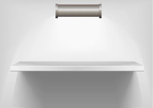 White shelf with light — Stock Vector