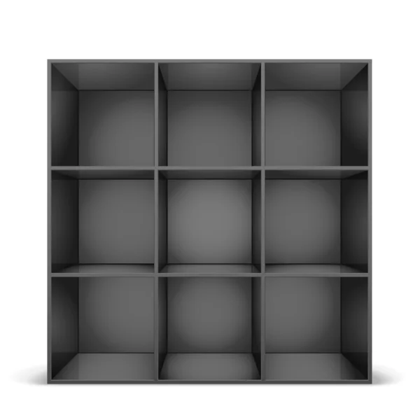 Schwarzes Bücherregal — Stockvektor