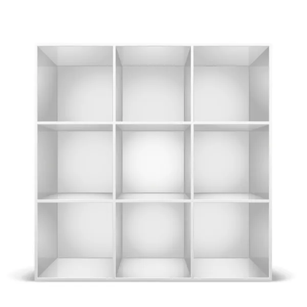White bookshelf — Stock Vector