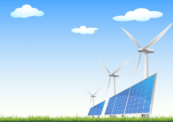 Odnawialne źródła energii — Wektor stockowy