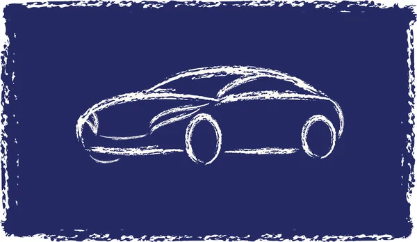 Cartoon grunge silhouette of a car — Stock Vector