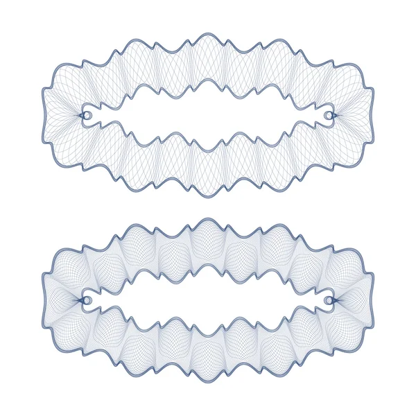 Uppsättning vektor oval guillocherad rosetter — Stock vektor