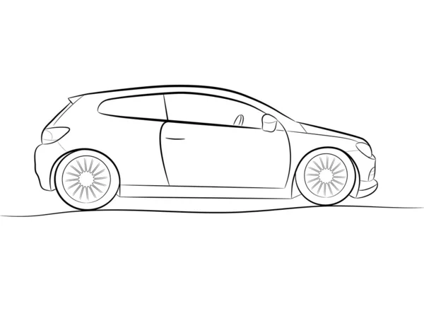 Silueta de dibujos animados de un coche — Vector de stock