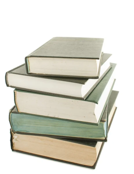 Pilha de livros de capa dura isolados em branco — Fotografia de Stock