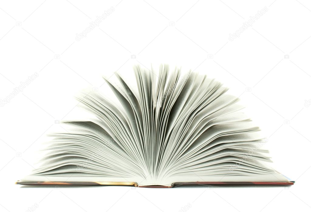Open book isolated on white