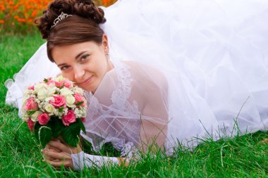 Portrait of a beautiful bride clipart