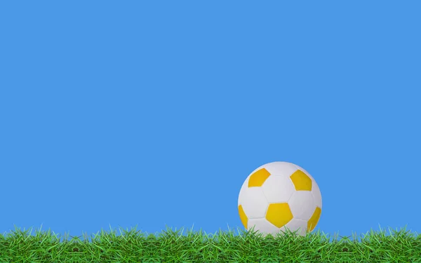 Football on green grass — Stock Photo, Image