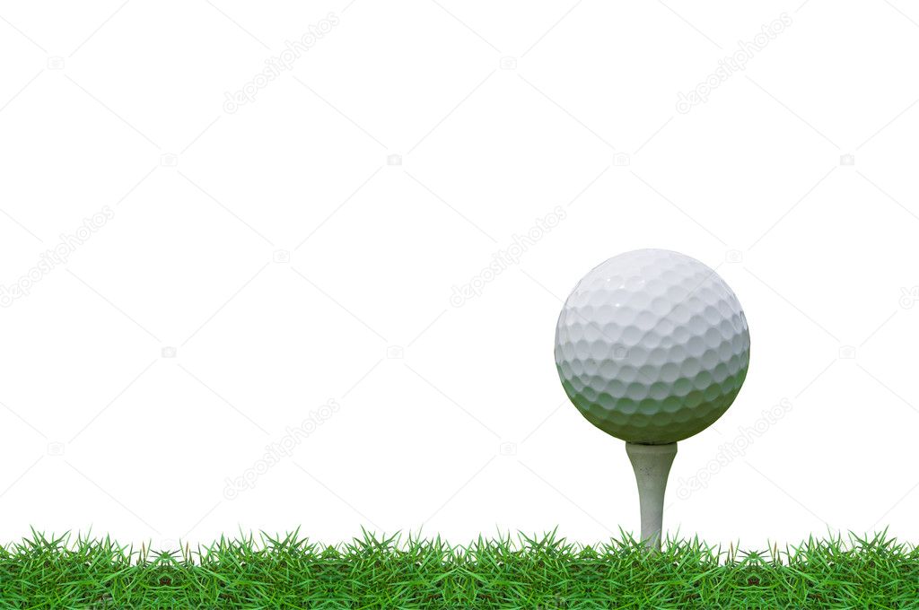 Golf ball on the tee