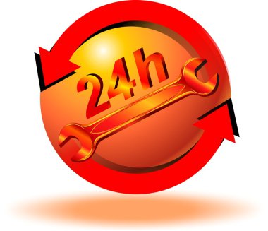 24 hour maintenance button clipart