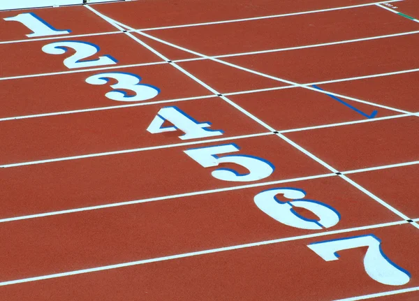 Track Starting Lines Numbers — Stock Photo, Image