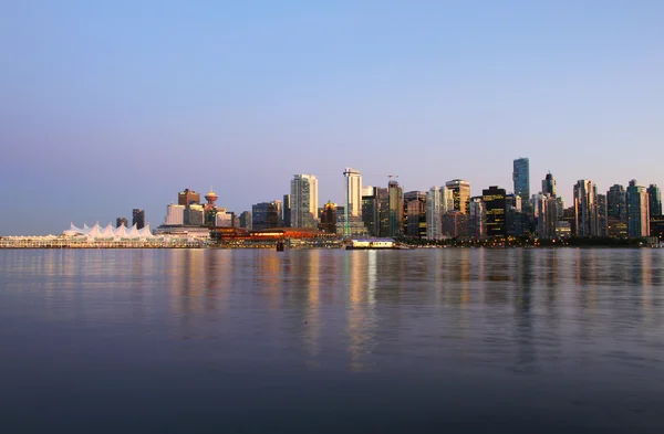 Vancouver Abend Stadtbild — Stockfoto