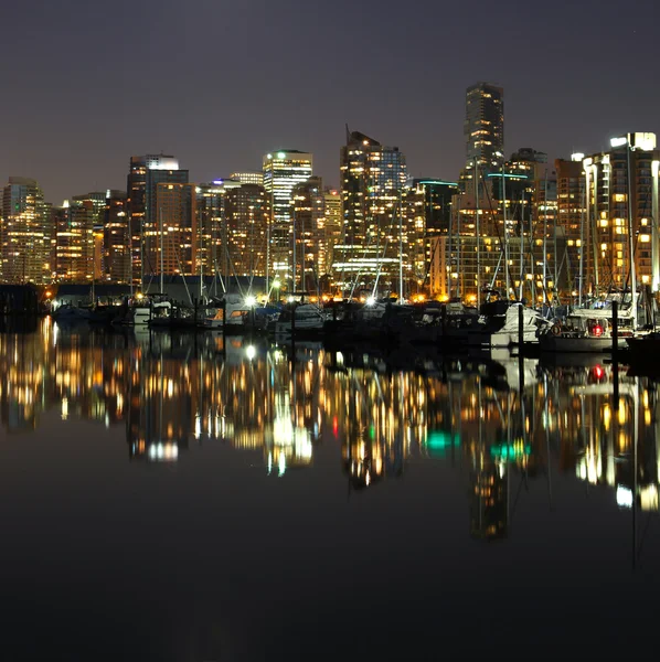 Vancouver wieczorem gród — Zdjęcie stockowe