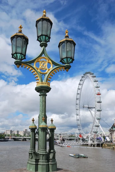 Westminster bridge i london eye — Zdjęcie stockowe