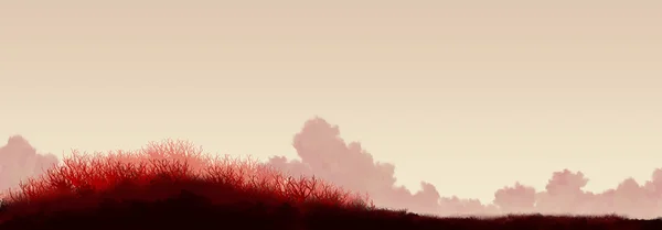 Rode gras landschap — Stockfoto