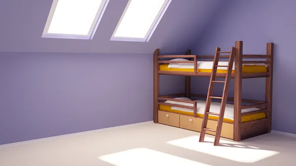 Детская комната на чердаке — стоковое фото