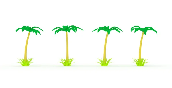 Palmetrær på hvit bakgrunn – stockfoto