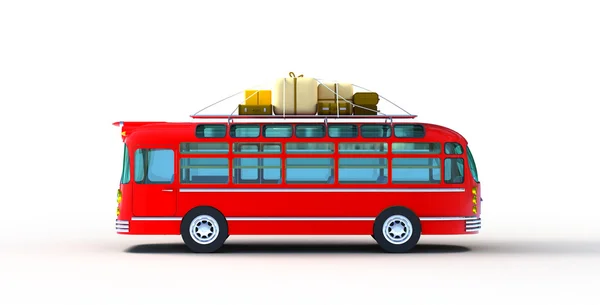 Червоний автобус пригода — стокове фото