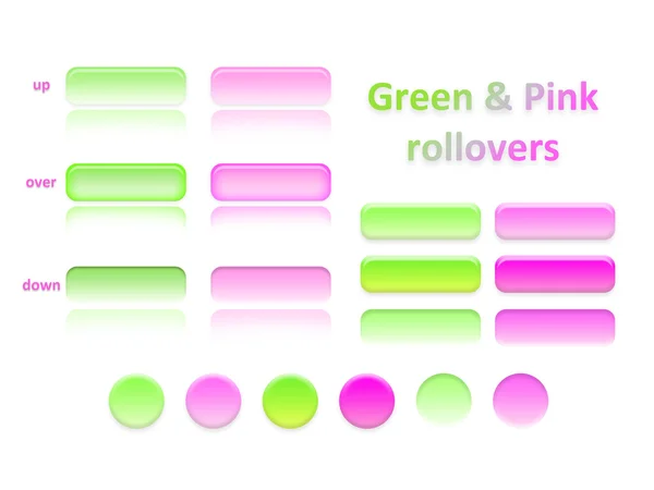 緑とピンクのロール オーバー — ストック写真