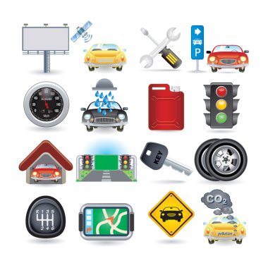 Car icon set clipart