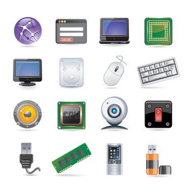 Technology icon set clipart