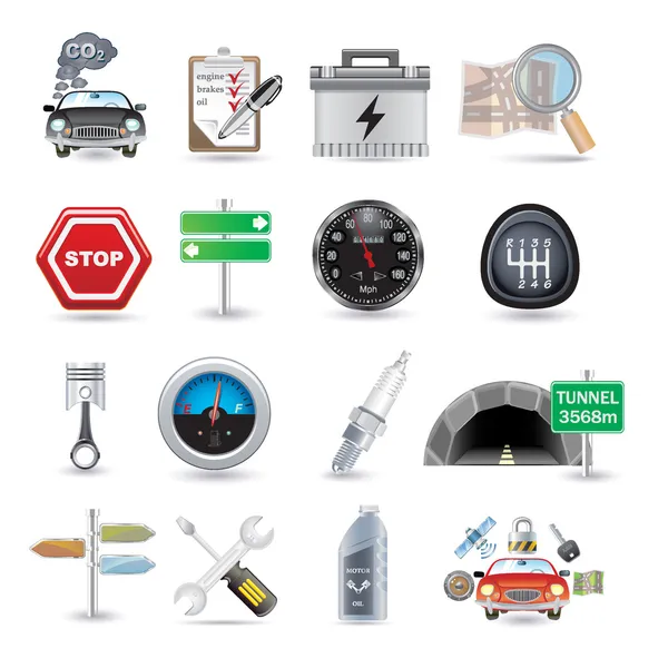 Car parts and icons — Stock Vector