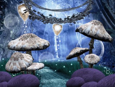 Enchanted nature series - Pathway in a magic forest clipart